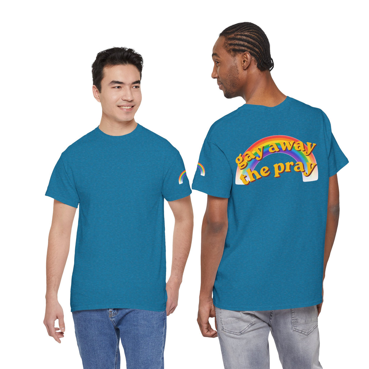 Color: Antique Sapphire | Gay Away the Pray Premium Graphic Tee