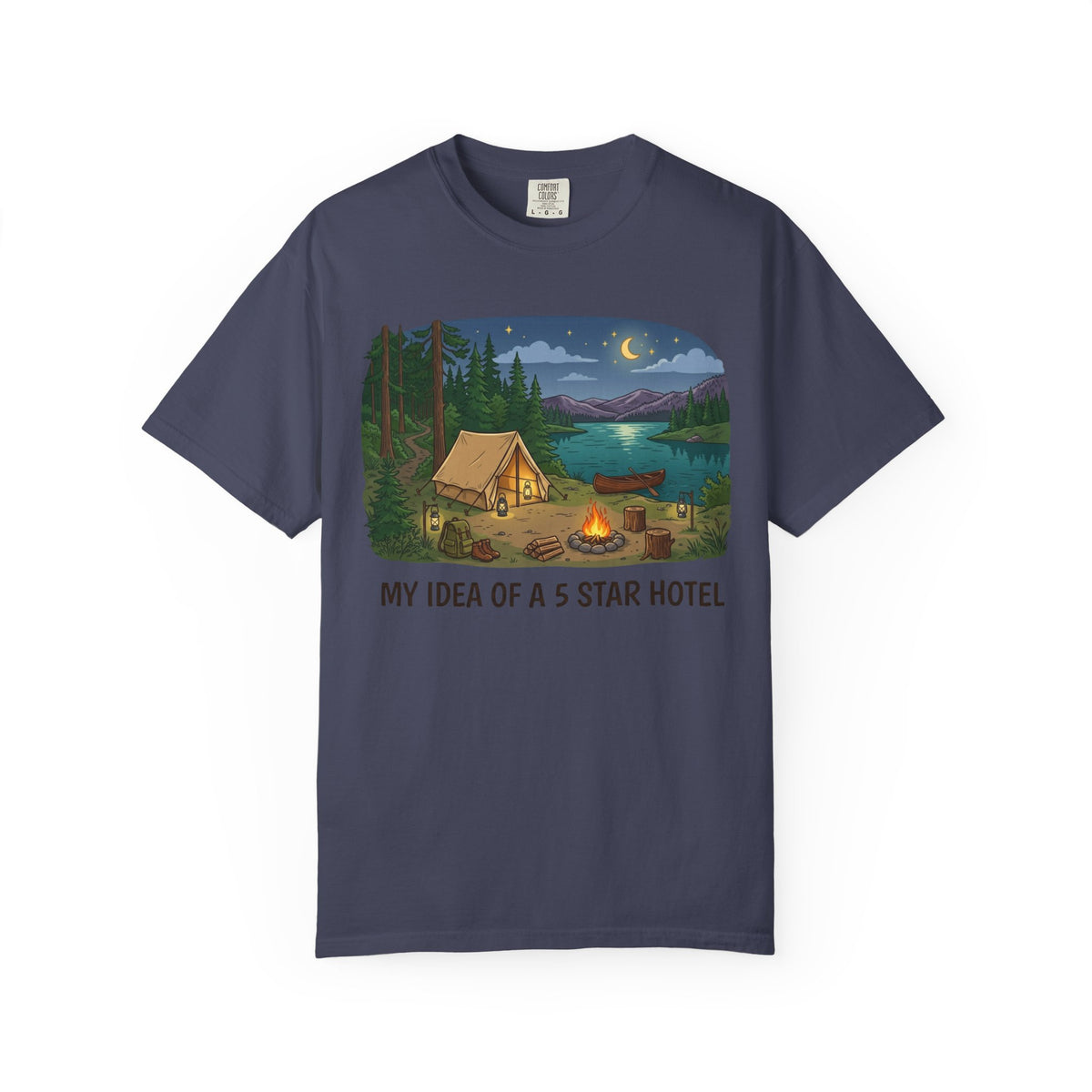 Color: Denim | Five Star Hotel Unisex Garment-Dyed Tee