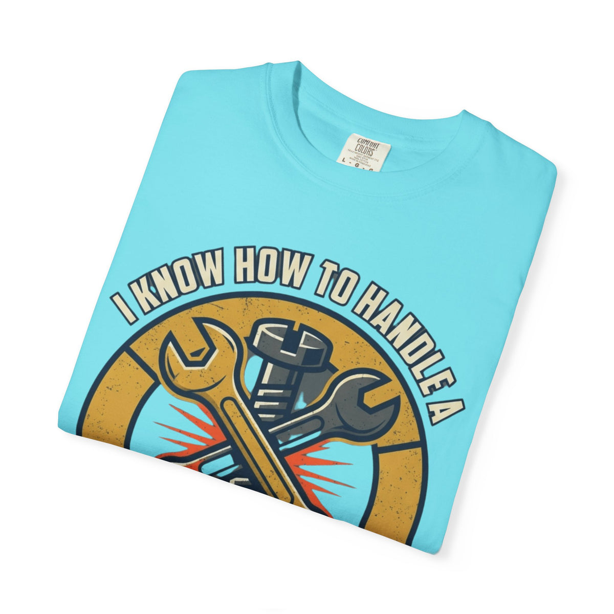 Color: Lagoon Blue | Tight Screw and a Loose Nut Unisex Garment-Dyed Tee