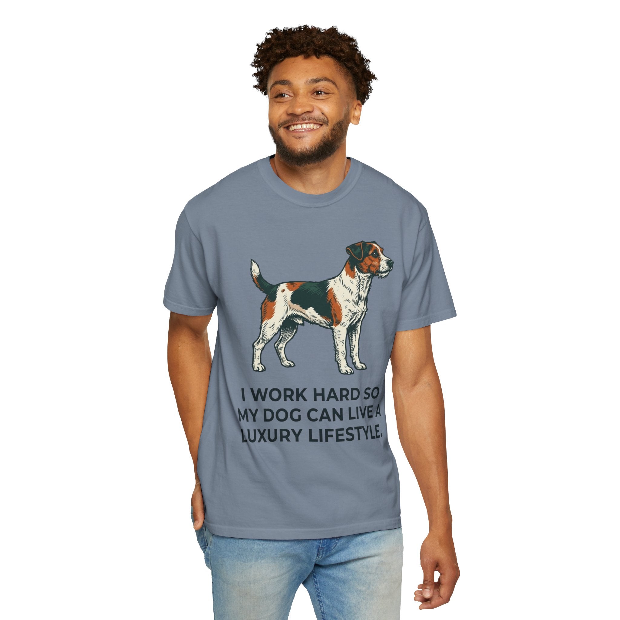 "I Work Hard -1" Unisex Garment-Dyed T-shirt