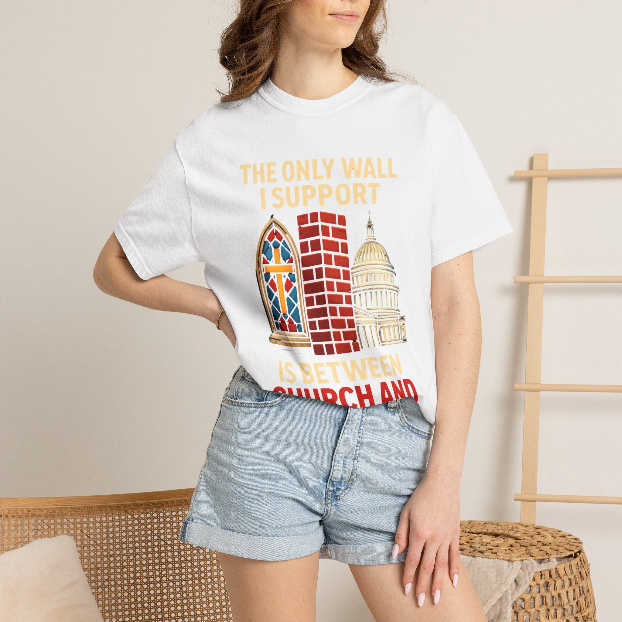 "The Only Wall I Support" Unisex Garment-Dyed T-shirt