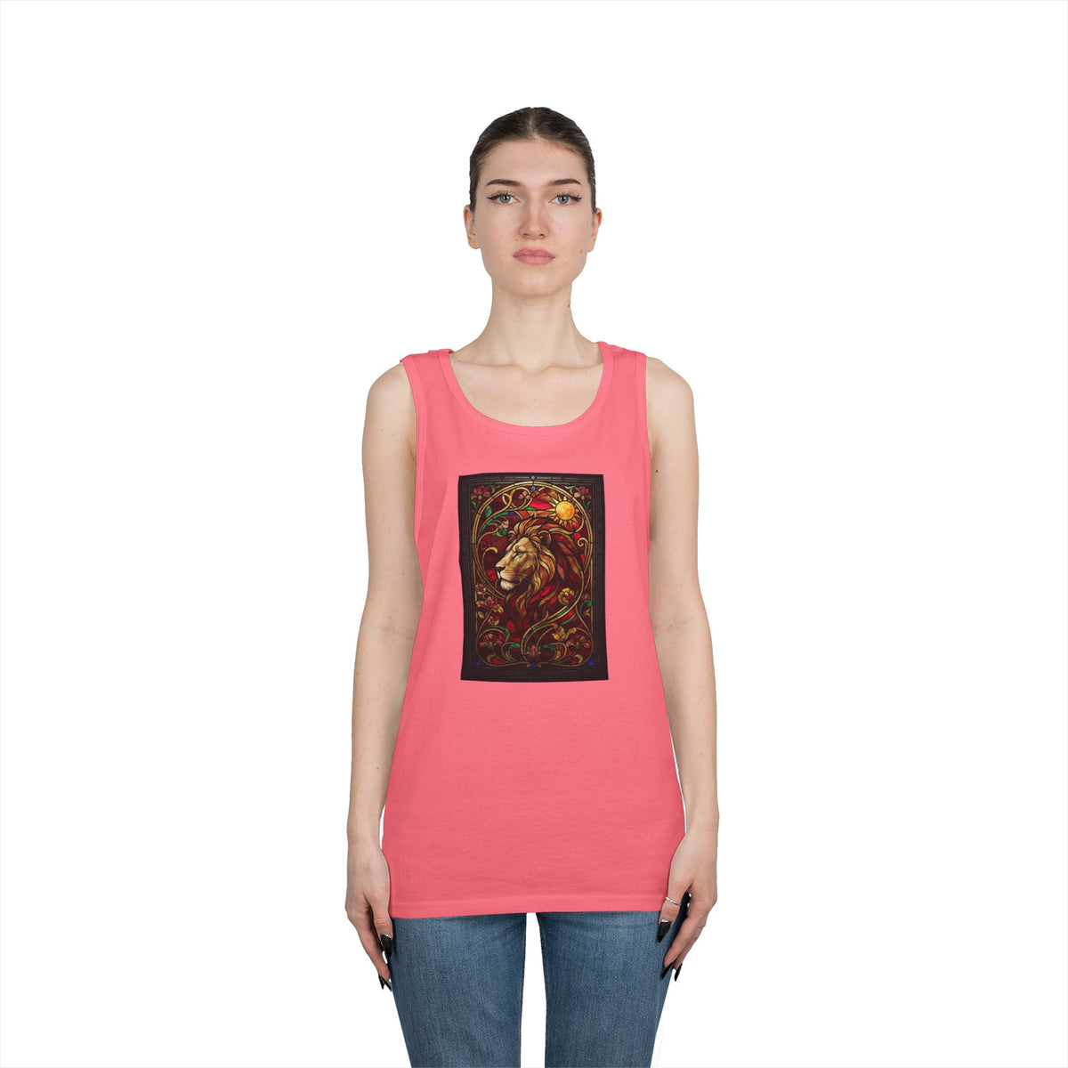 "Stained Glass Sign LEO" Tank Top