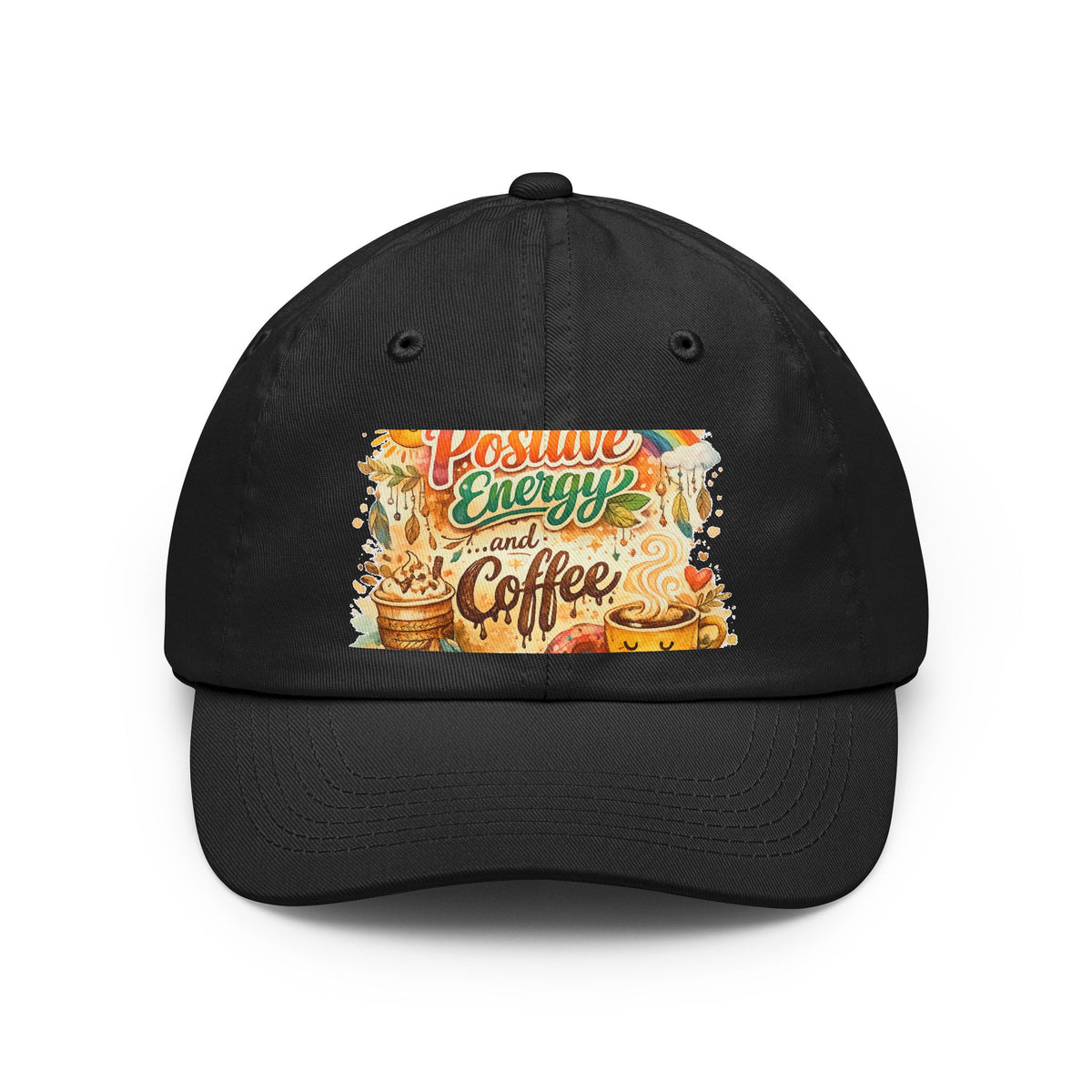 Color: Black | Positive Energy (It's Just Coffee) | Dad Hat — AttitudeShirts