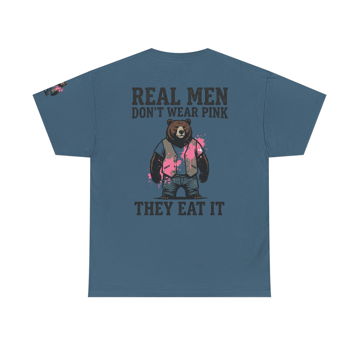 Color: Indigo Blue | Real Men Eat Pink Premium Graphic Tee