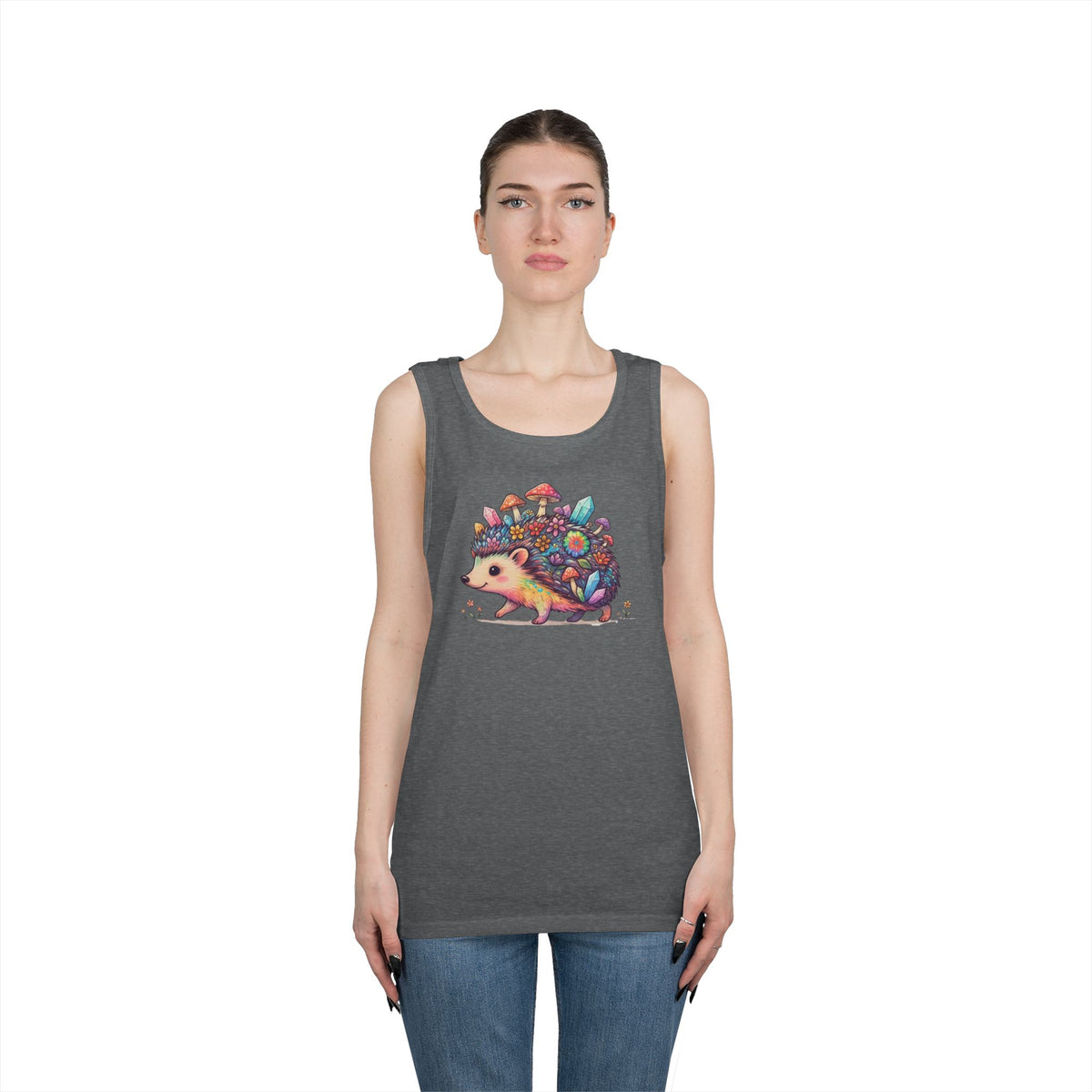 Color: Graphite Heather | Hippy Hedgehog Tank Top