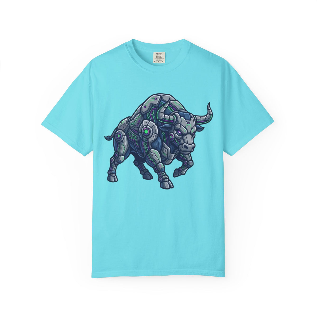 Color: Lagoon Blue | Cyber Bull Unisex Garment-Dyed Tee