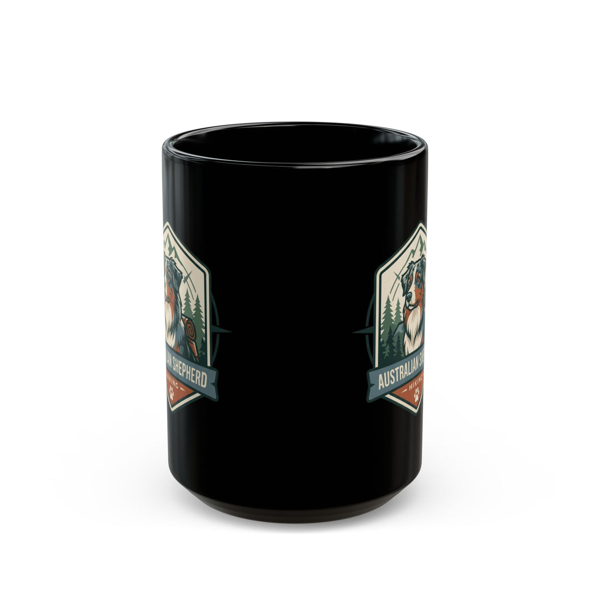 "Australian Sheperd" Black Ceramic Mug