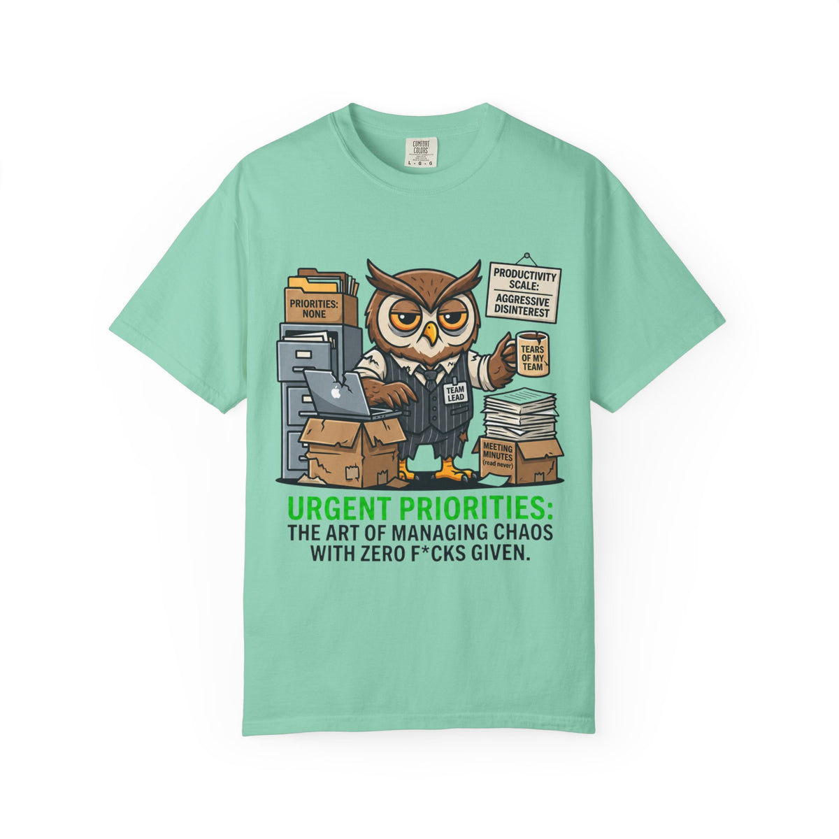 Color: Island Reef | Urgent Priorities Unisex Garment-Dyed Tee