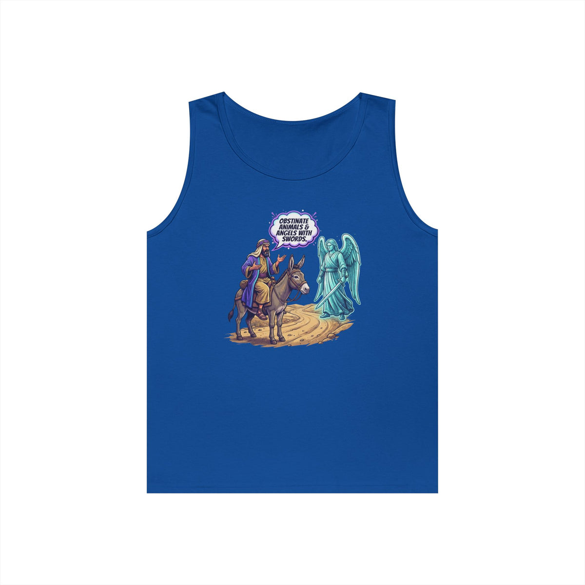 Color: Royal | Good Book Series Obstinate Animals & Angels With Swords Tank Top