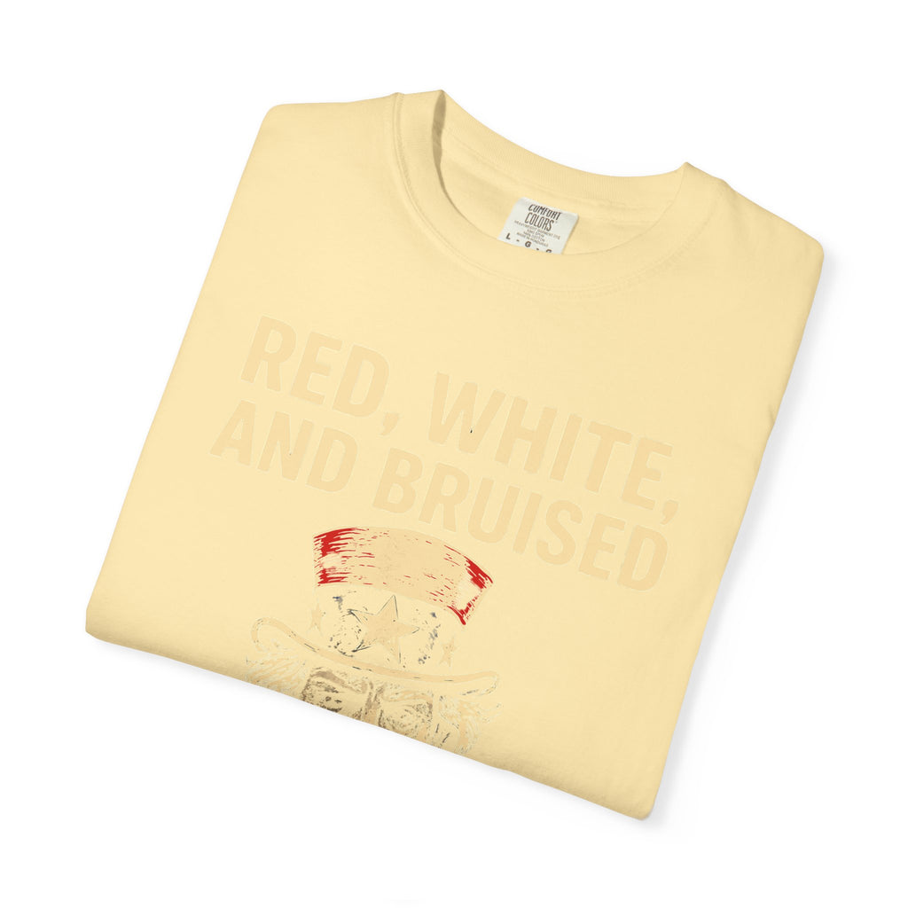 "RED, WHITE, AND BRUISED" Unisex Garment-Dyed T-shirt