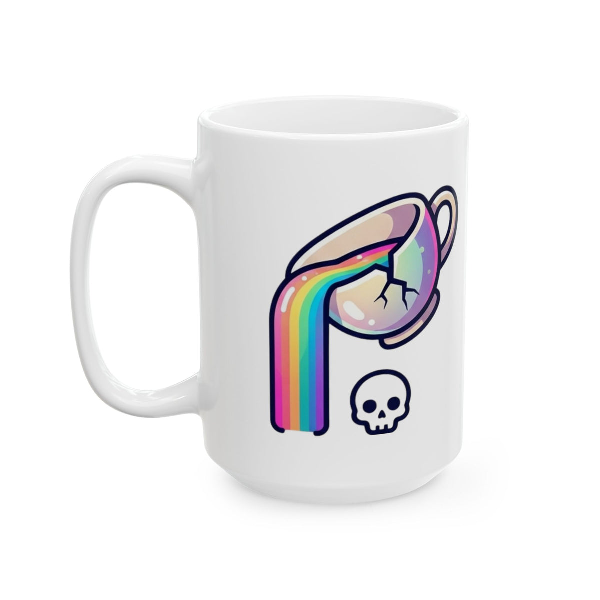 "Surviving on Caffeine Spite and Superior Aesthetics" White Ceramic Mug — Graphic