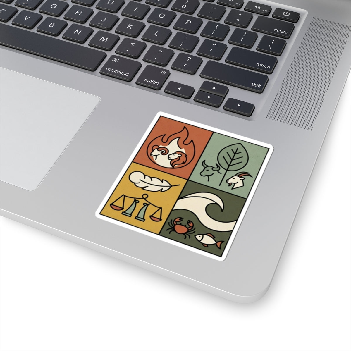 "Four Elements- Fire, Earth, Air, Water" Sticker — Main