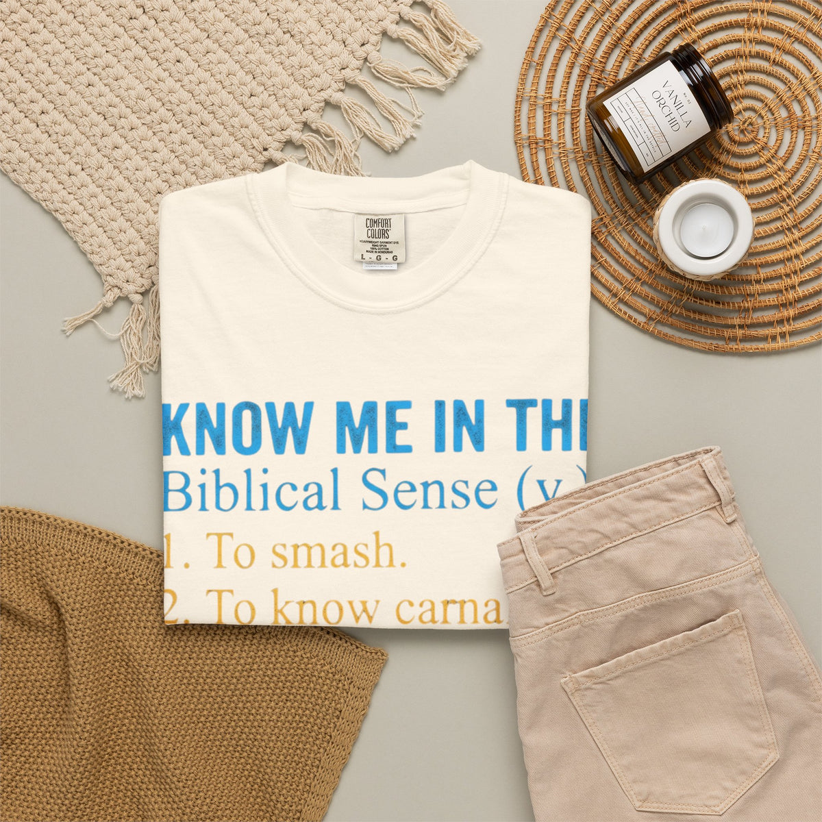 "Good Book Series Know Me In The Biblical Sense" Unisex Garment-Dyed Tee