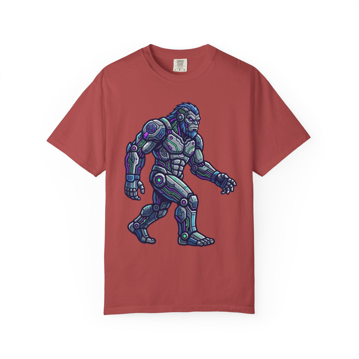 Color: Crimson | Cyber Bigfoot Unisex Garment-Dyed Tee
