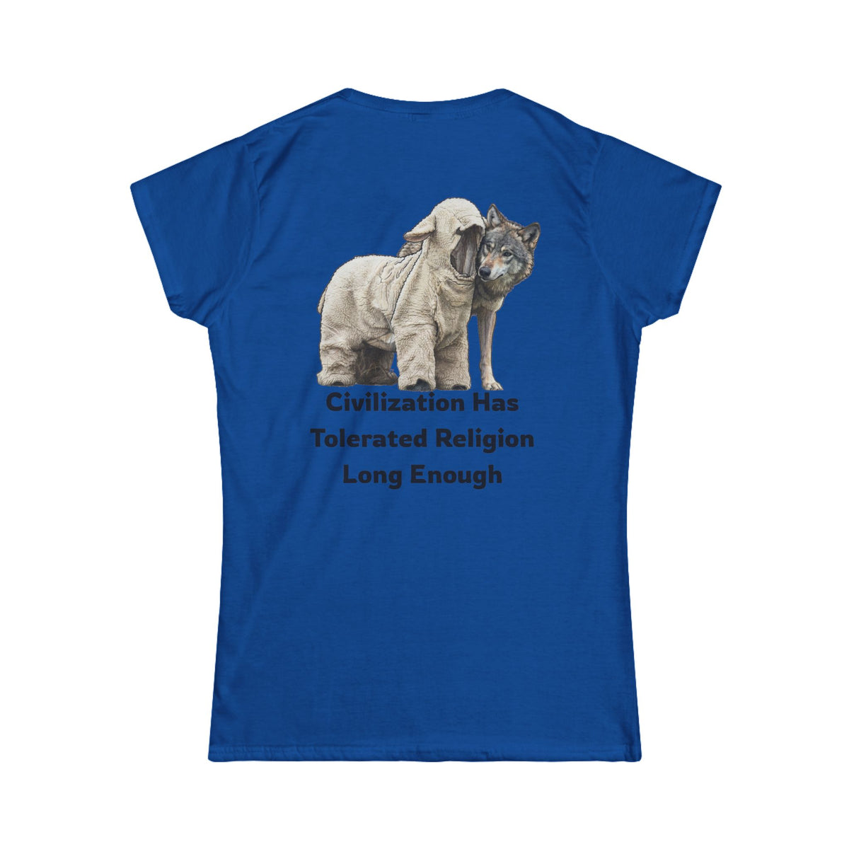 Color: Royal | Civilization Tolerated Religion Women's Tee
