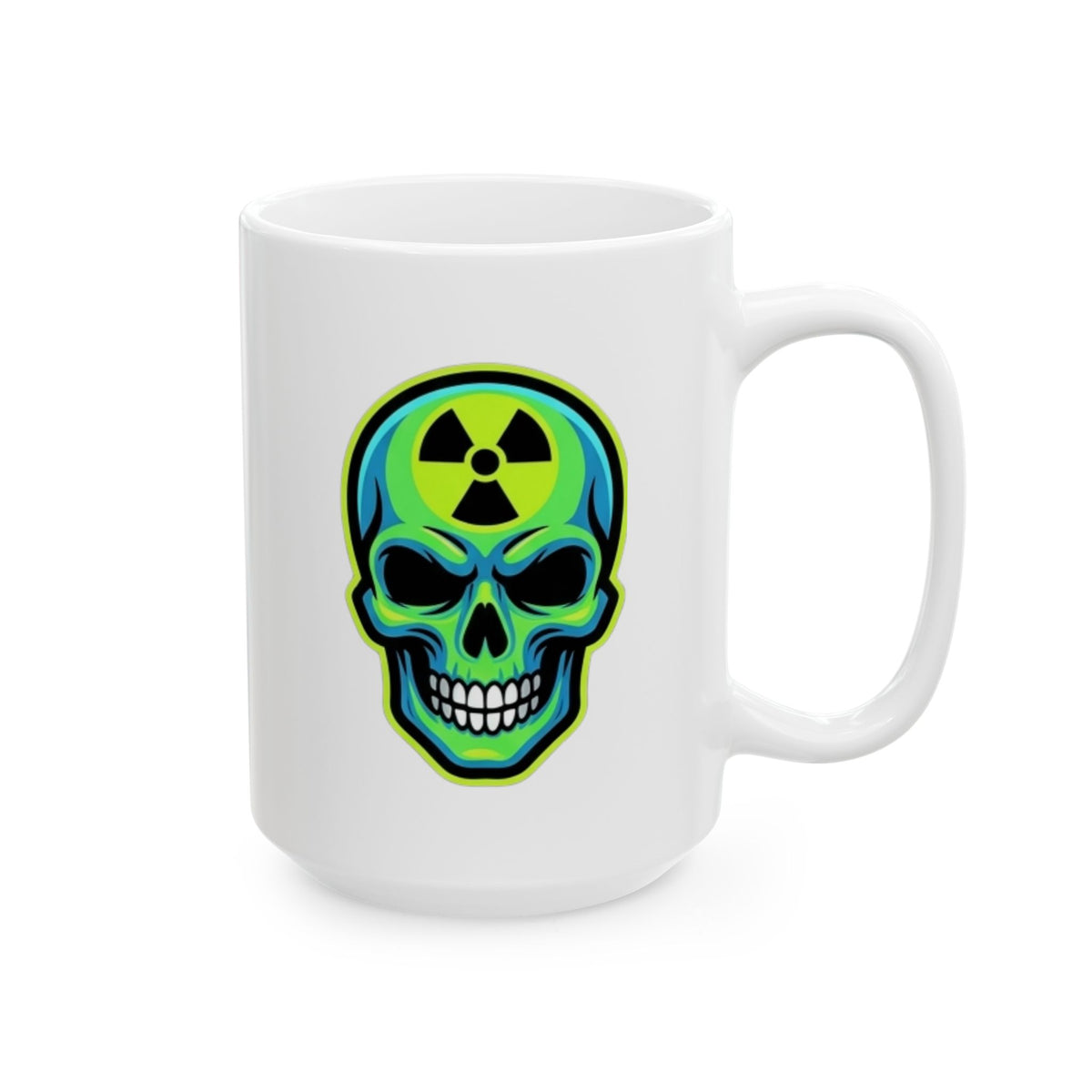 "Radioactive Apparel" White Ceramic Mug — Graphic