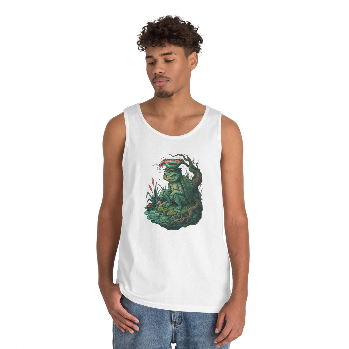 Color: White | Kappa (Japanese Folklore) Tank Top