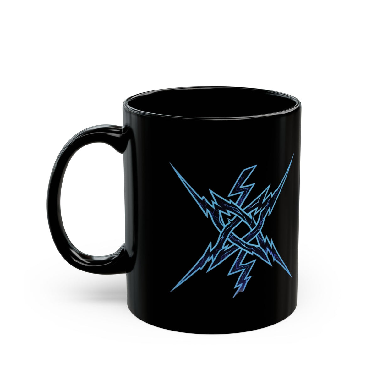 "Triple Goddess Tempest" Black Ceramic Mug — Graphic