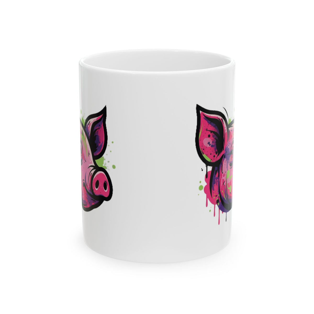 "Barnyard Pig" White Ceramic Mug — Graphic