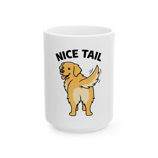 "Nice Tail" White Ceramic Mug