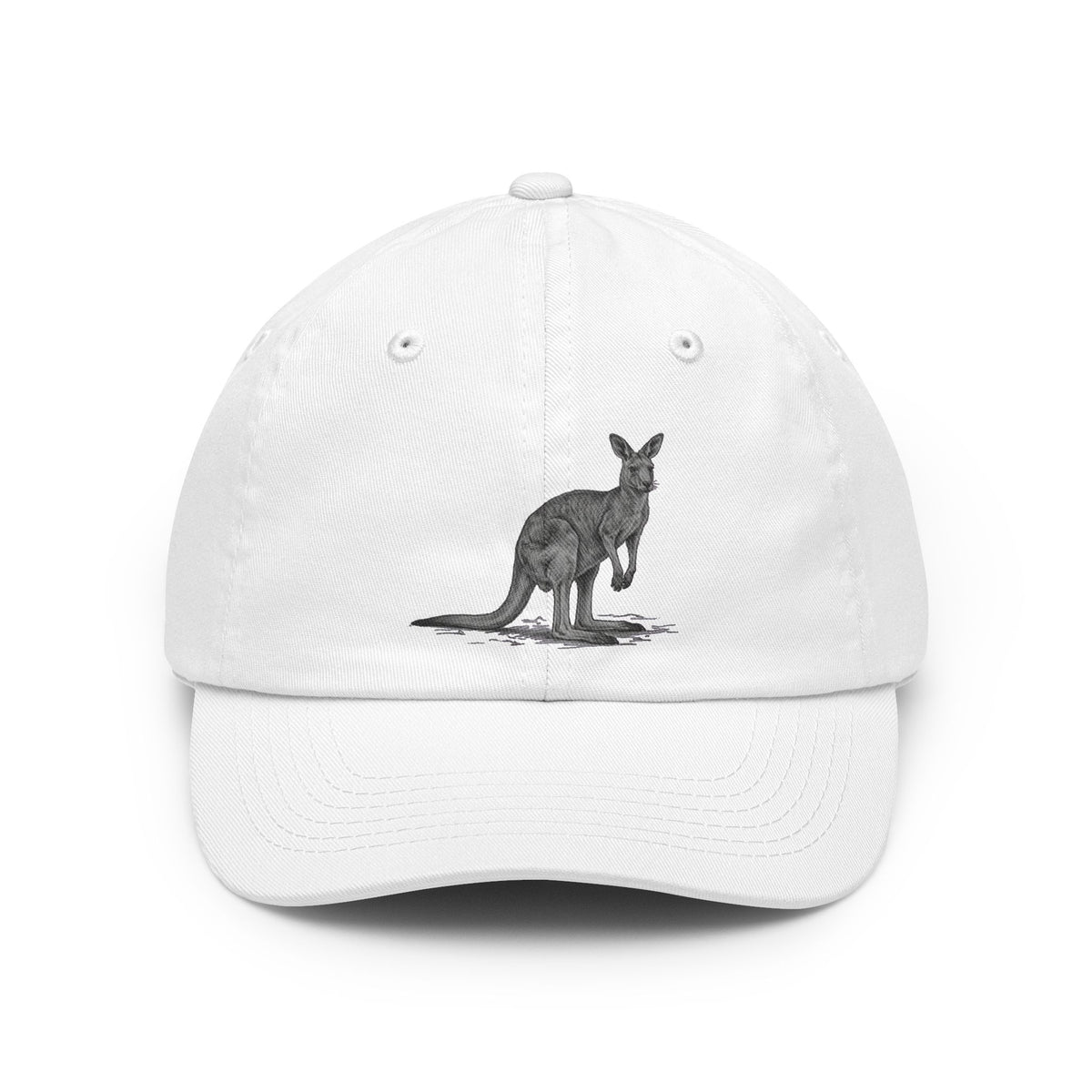 Color: White | Pencil Sketch Art Kangaroo Dad Hat