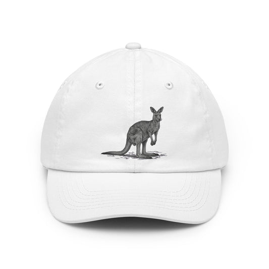 Color: White | Pencil Sketch Art Kangaroo Dad Hat