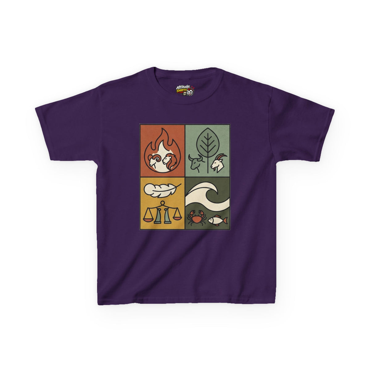 "Four Elements- Fire, Earth, Air, Water" Kids Tee