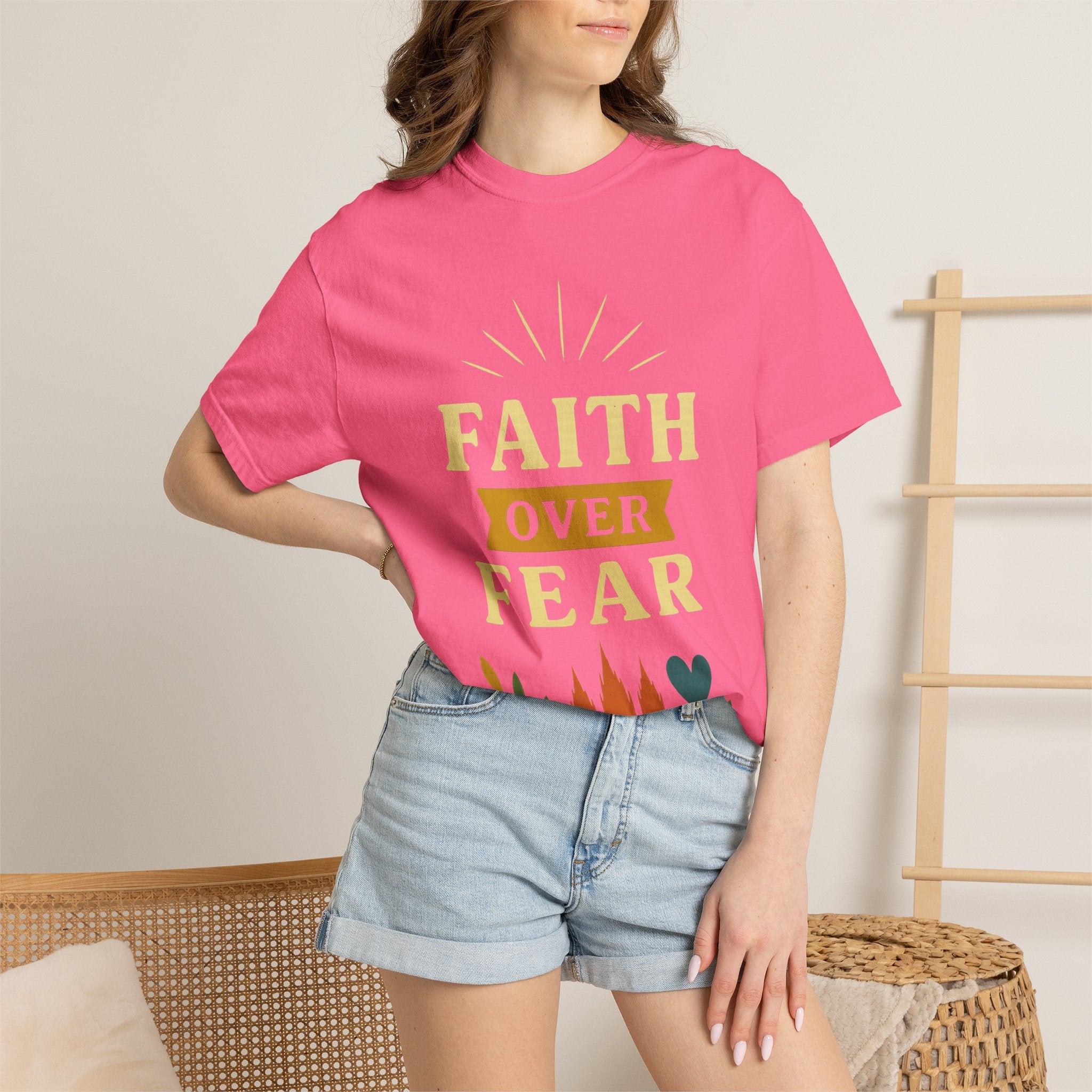 “Faith Over Fear” Unisex Garment-Dyed T-shirt