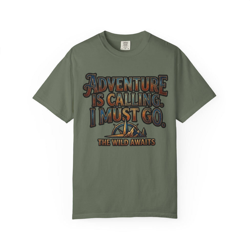 "Adventure is Calling" Unisex Garment-Dyed Tee