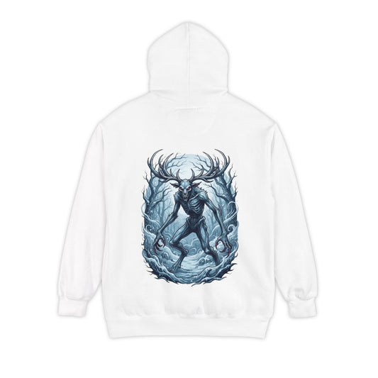 Color: White | Wendigo (Algonquian Folklore) Garment-Dyed Hoodie