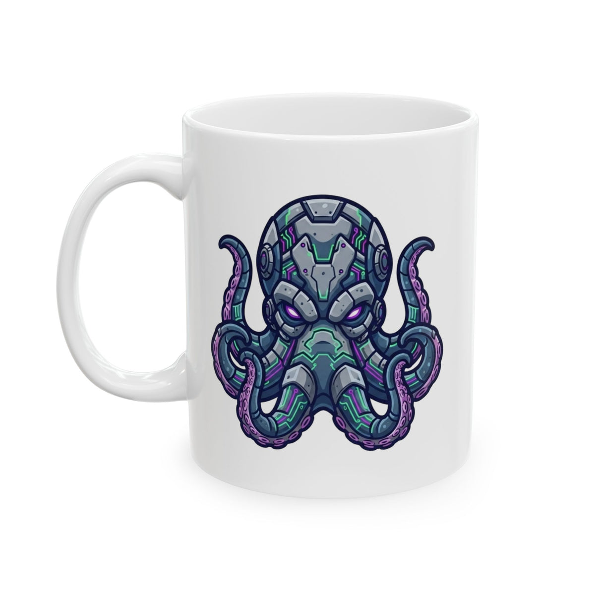"Cyber Octopus" White Ceramic Mug — Graphic