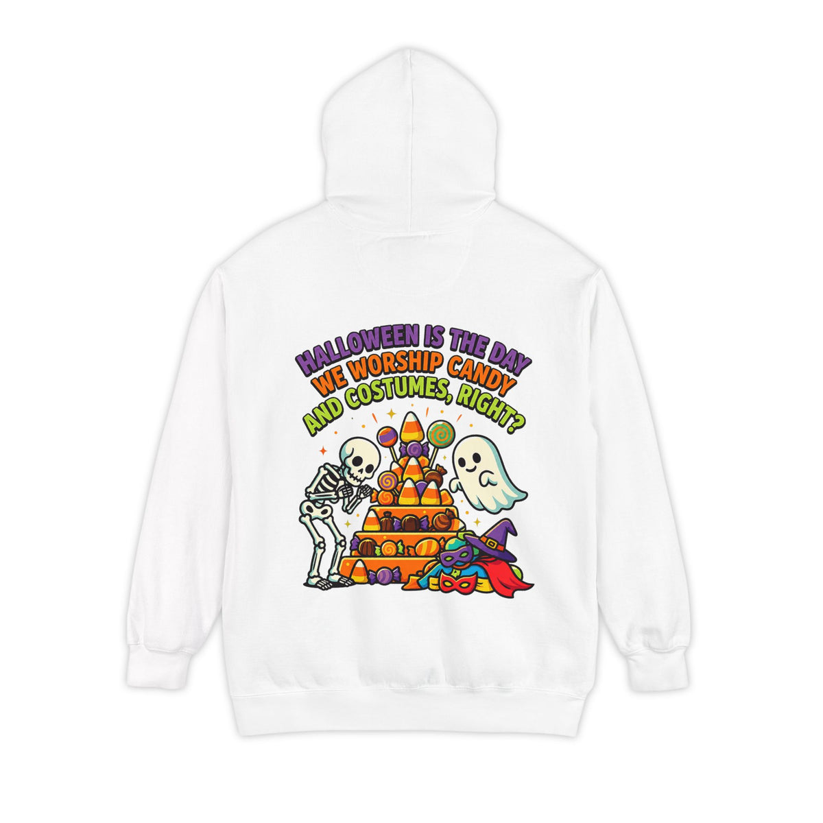 Color: White | Worship Candy Garment-Dyed Hoodie