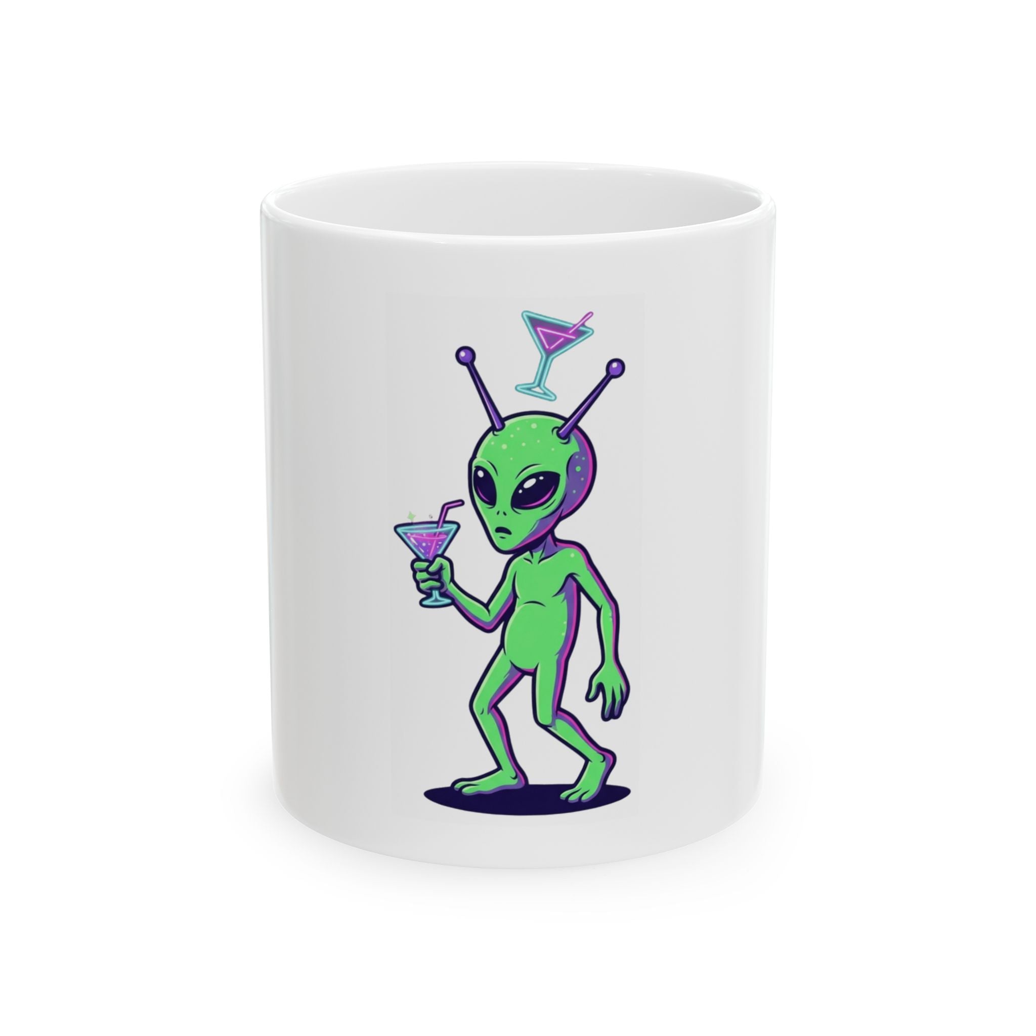 "Drunk Alien" White Ceramic Mug