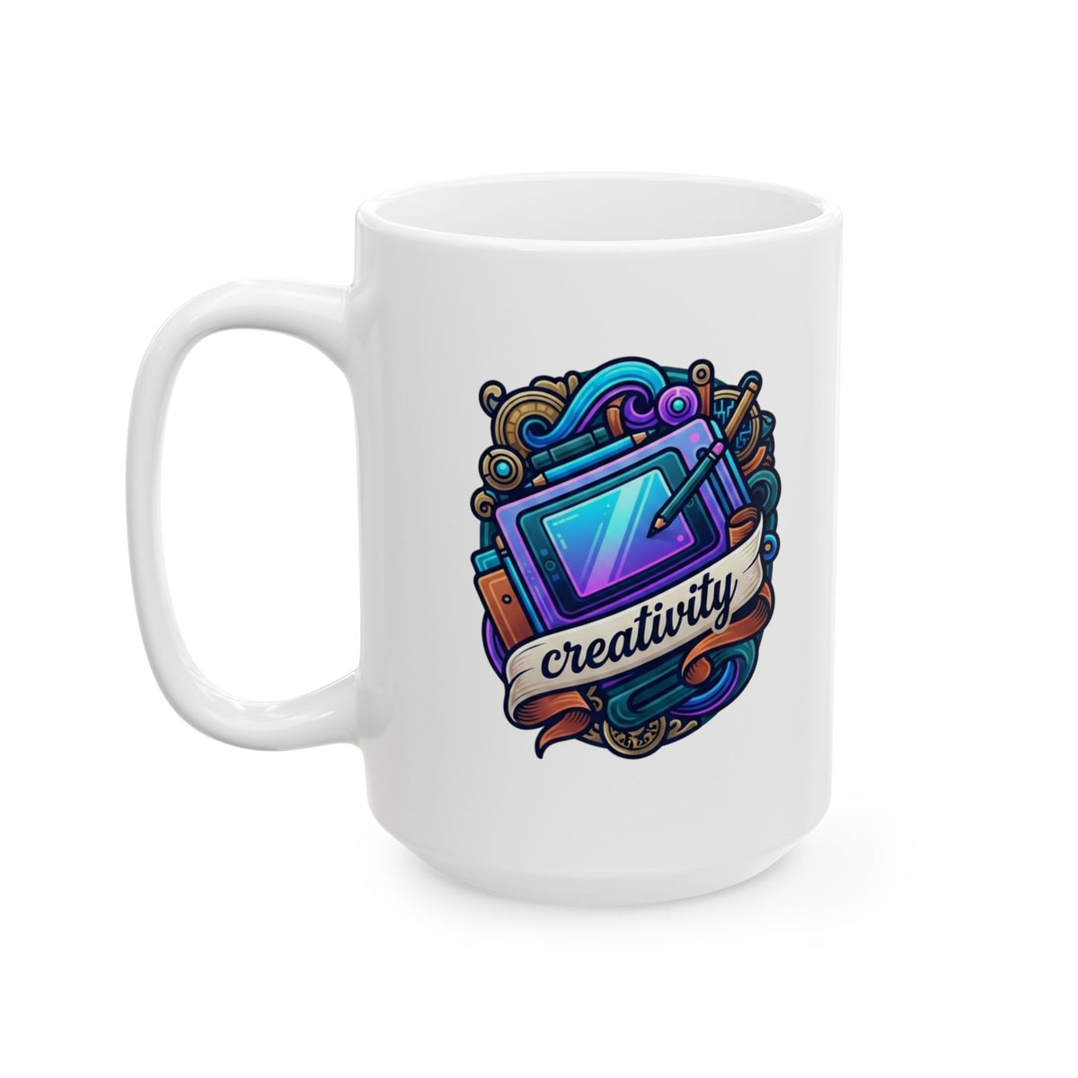 "Creativity" White Ceramic Mug