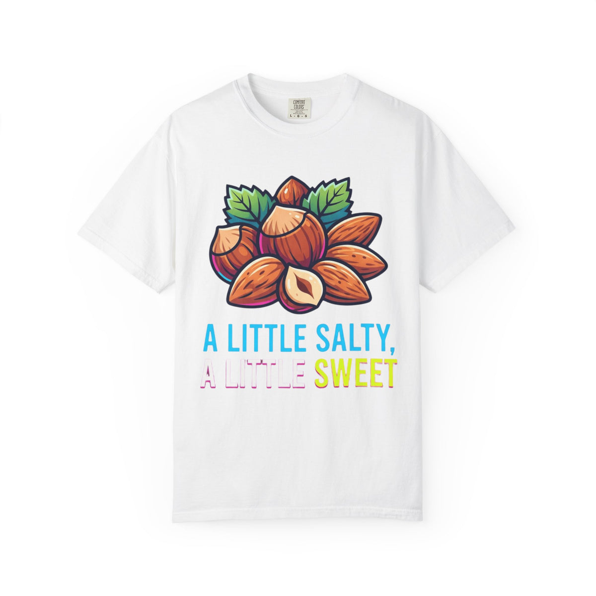 Color: White | A Little Salty, A Little Sweet Unisex Garment-Dyed Tee