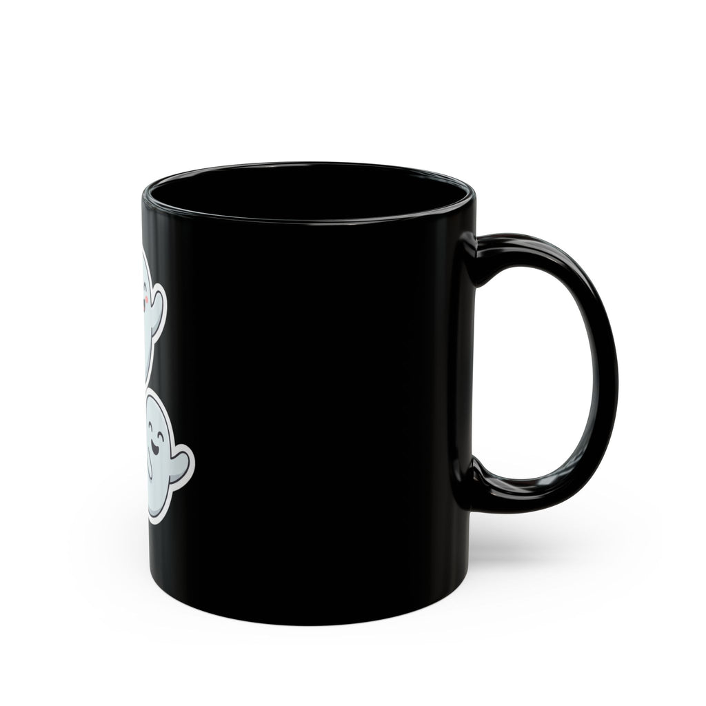 "Ghosts" Black Ceramic Mug
