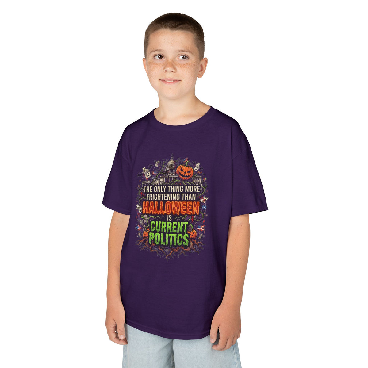Color: Purple | Current Politics Kids Tee