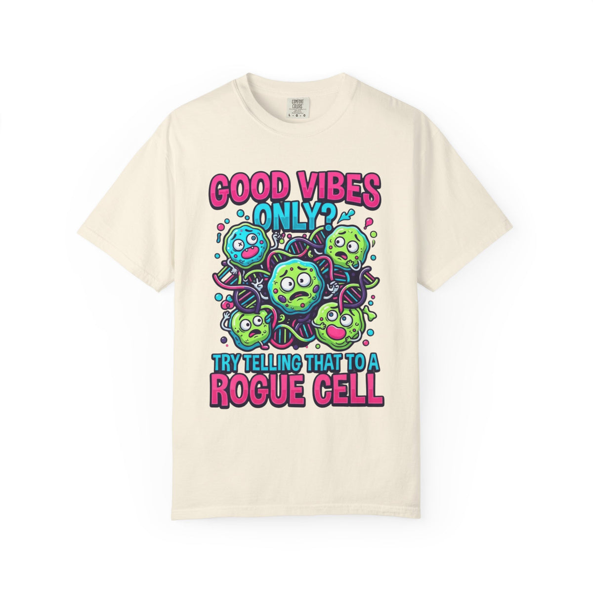 Color: Ivory | Good Vibes Only Unisex Garment-Dyed Tee