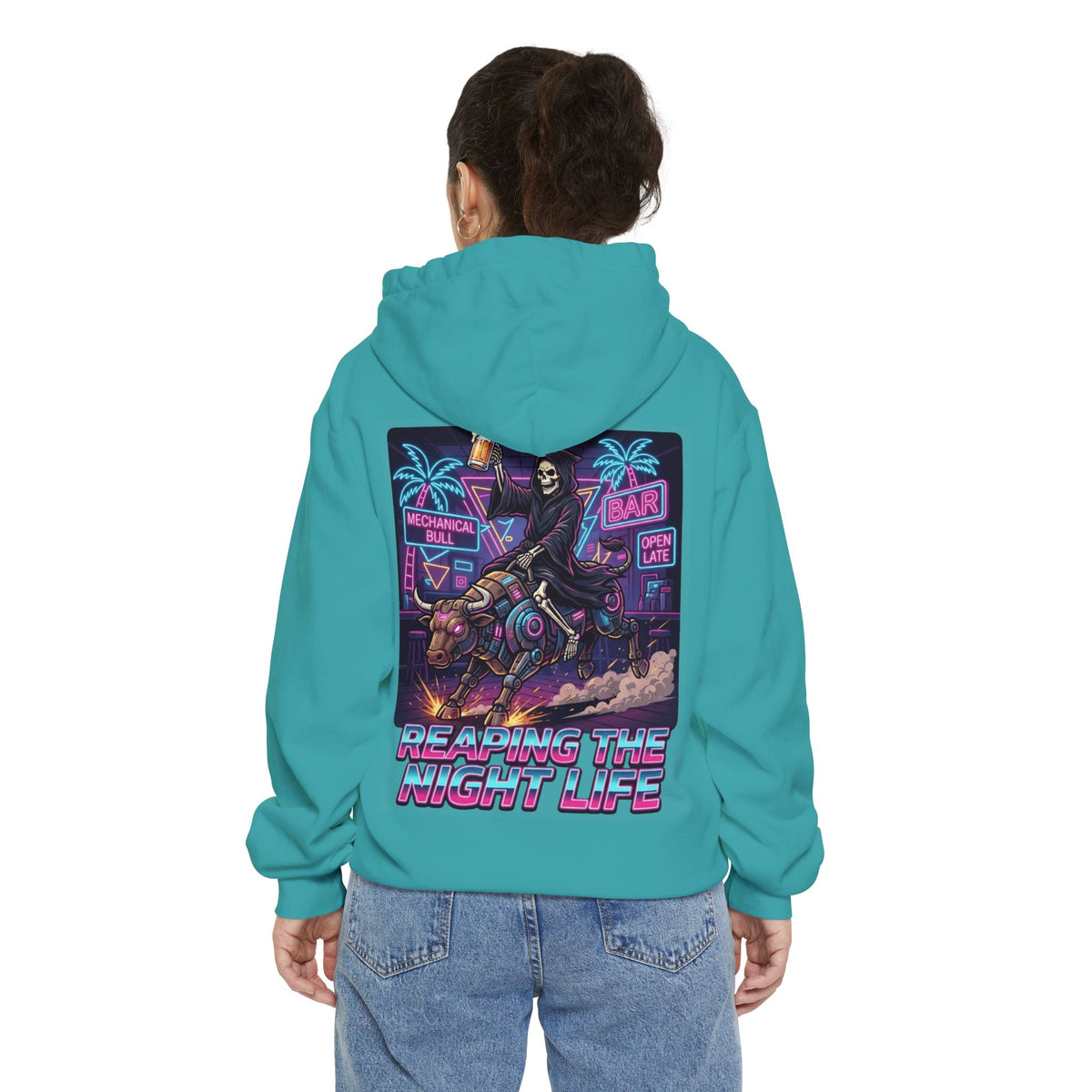 Color: Seafoam | Reaping the Night Life Garment-Dyed Hoodie