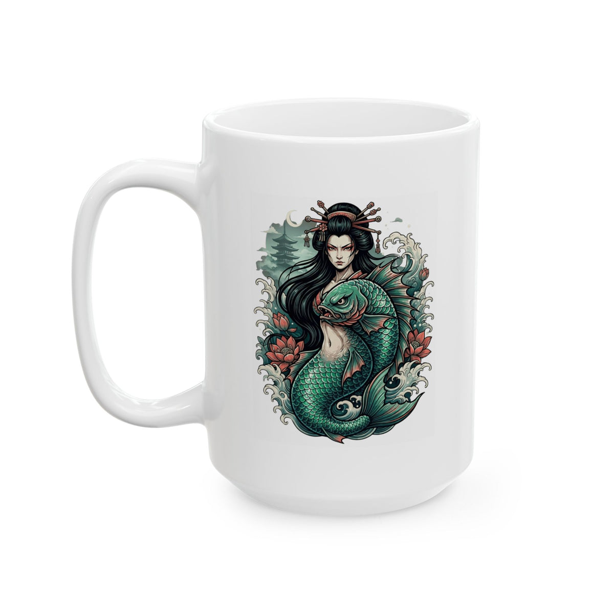 "Ningyo (Japanese Folklore)" White Ceramic Mug