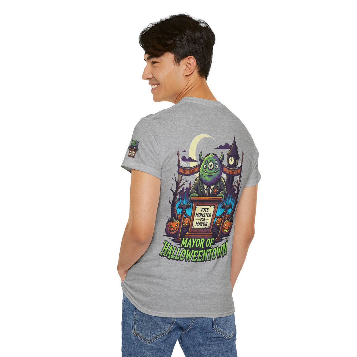 Color: Sport Grey | Vote Monster For Mayor Premium Graphic Tee