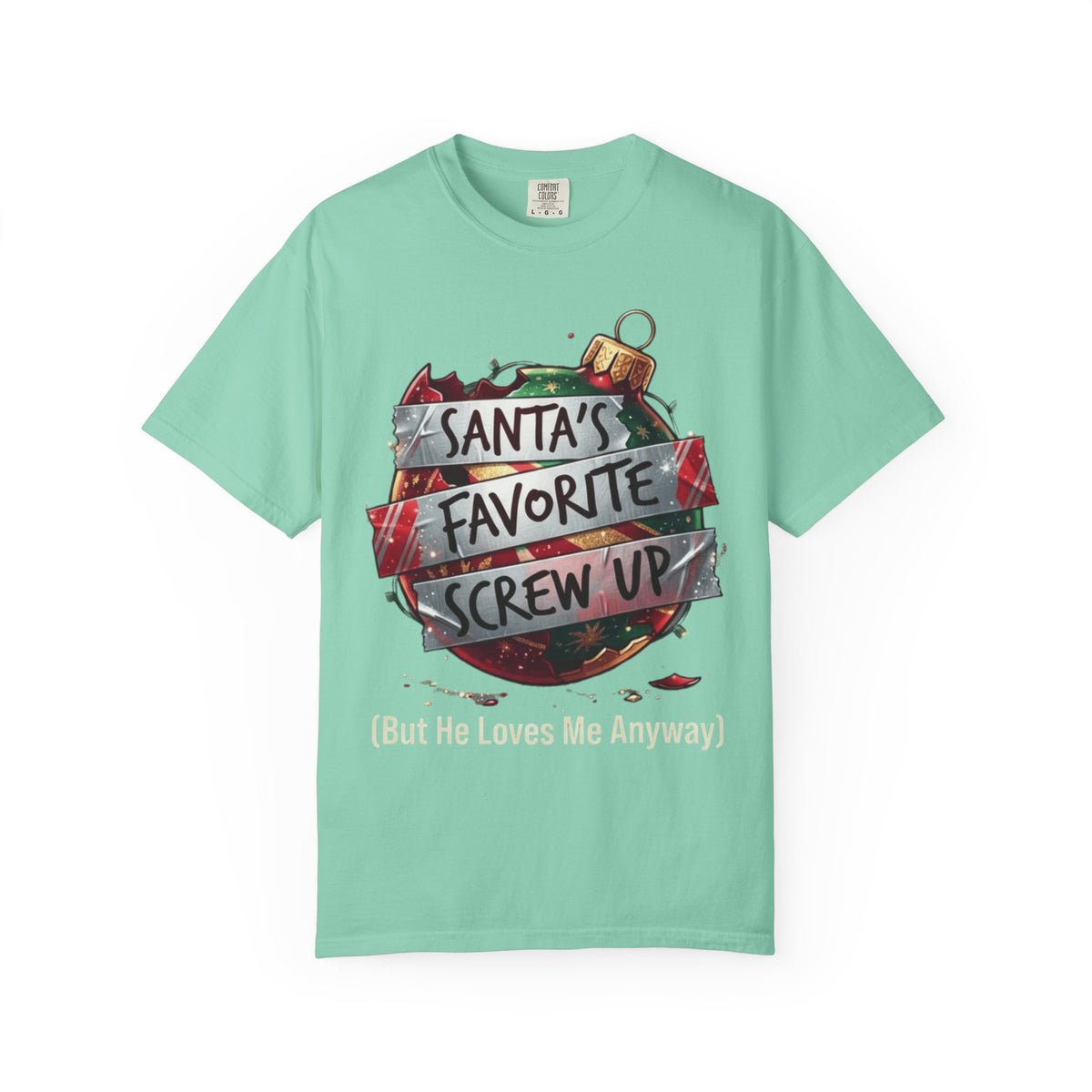 Color: Island Reef | Santa's Favorite Screw Up Unisex Garment-Dyed Tee