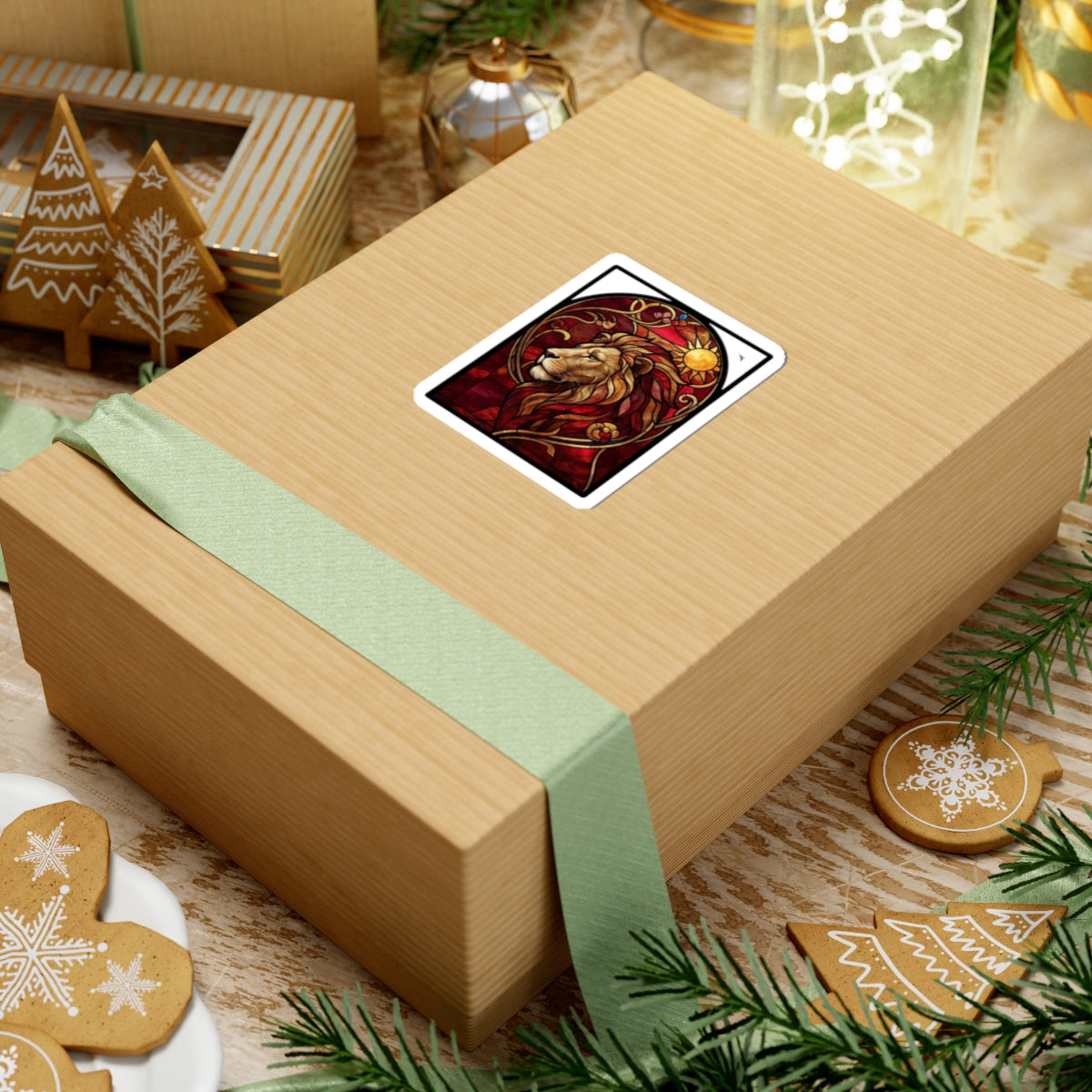 "Stained Glass Sign LEO" Sticker