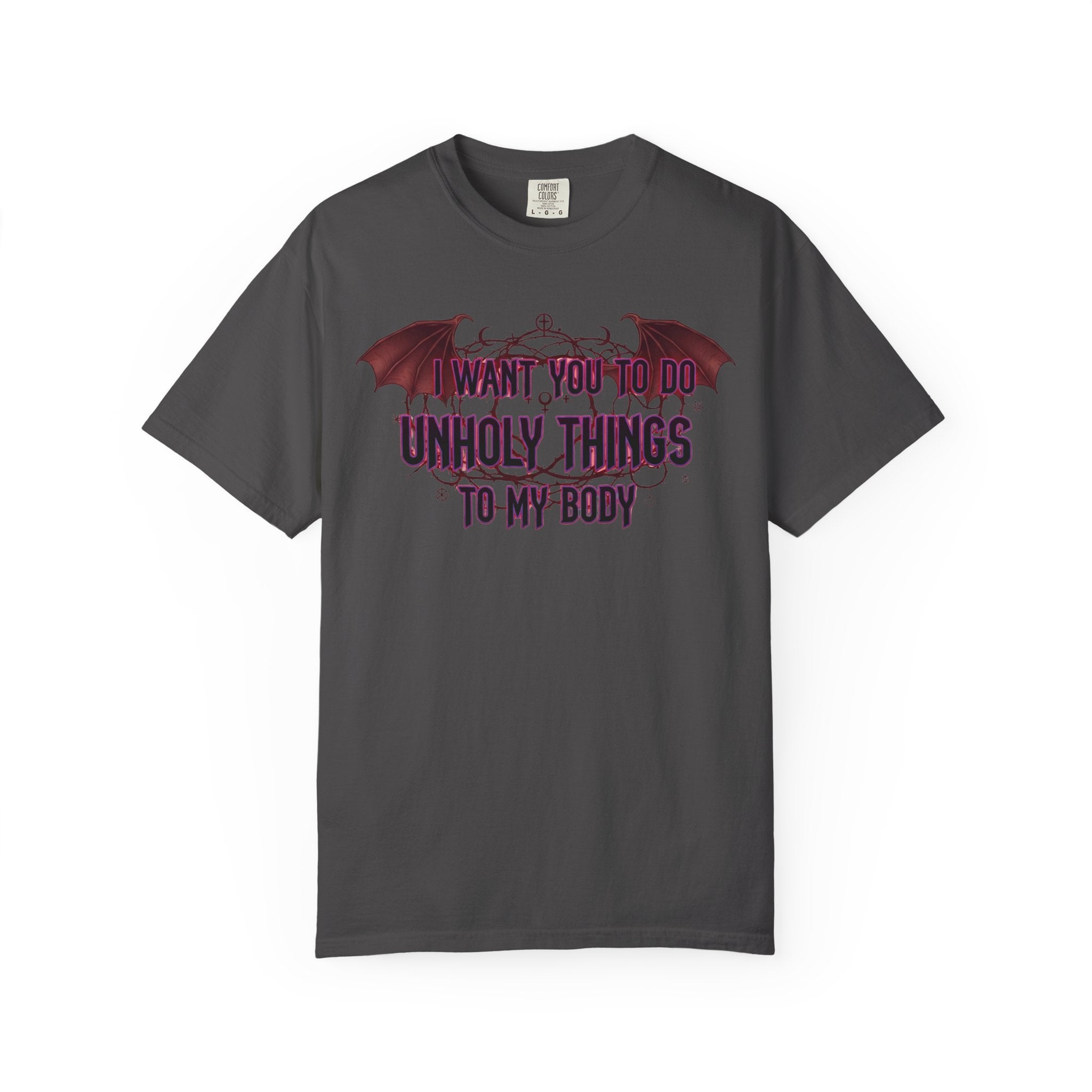 Unholy Things – Sin Responsibly | Garment-Dyed Tee — AttitudeShirts