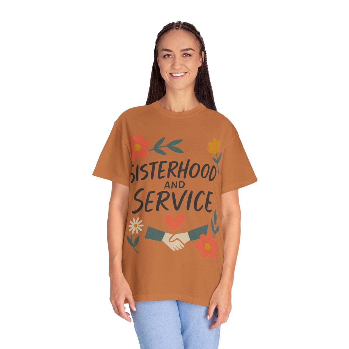 Color: Yam | Sisterhood and Service Unisex Garment-Dyed T-shirt