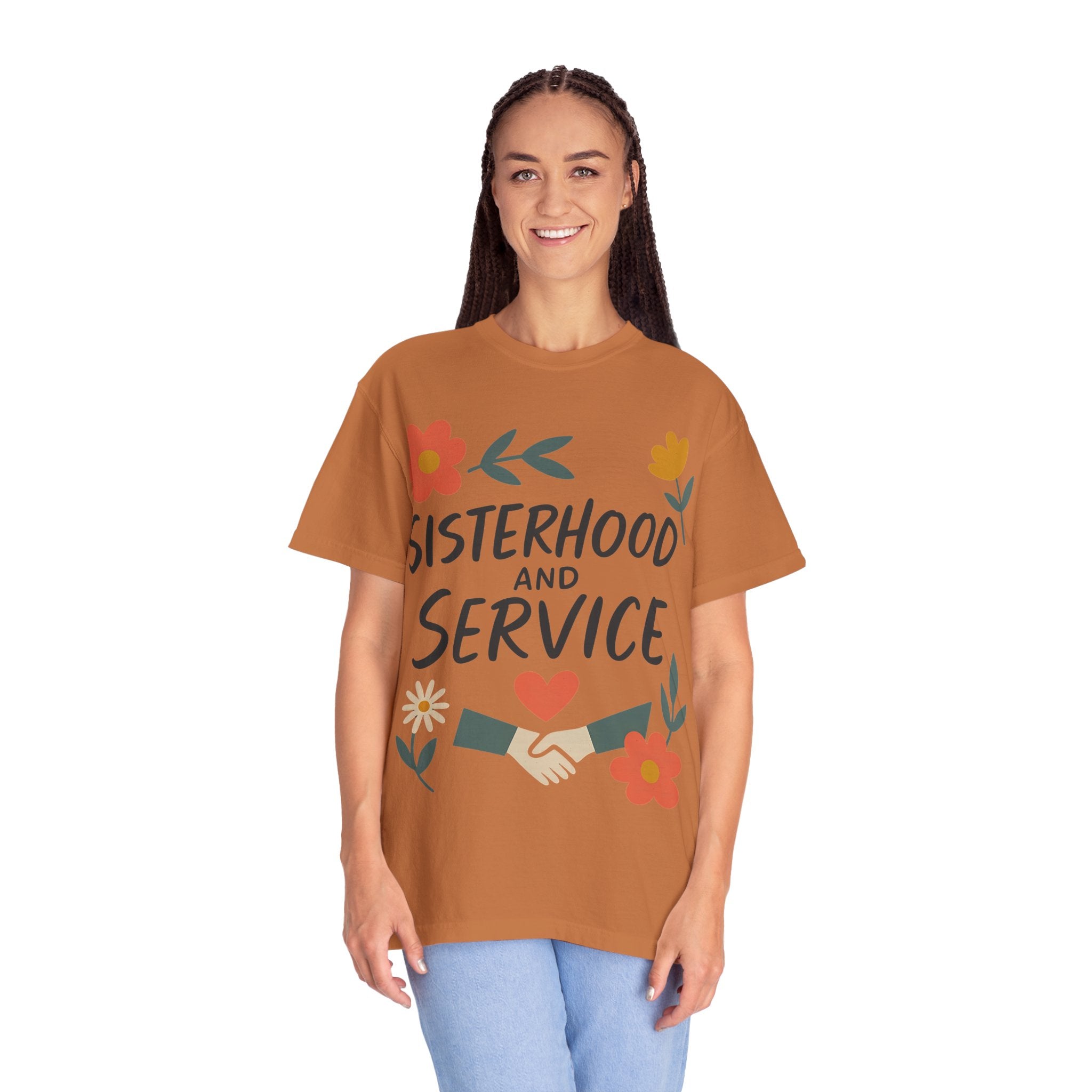 "Sisterhood and Service" Unisex Garment-Dyed T-shirt