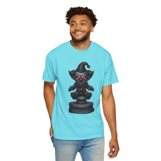 Color: Lagoon Blue | Nightmare Clown Unisex Garment-Dyed Tee