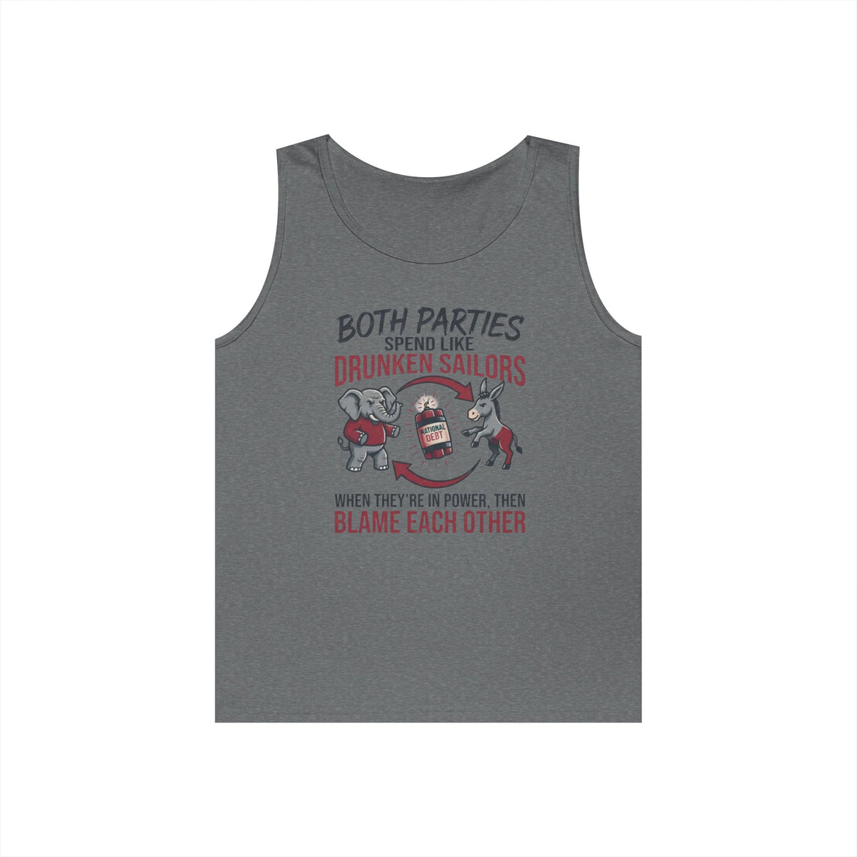 Color: Graphite Heather | Protest Series - Audit The Spending Tank Top