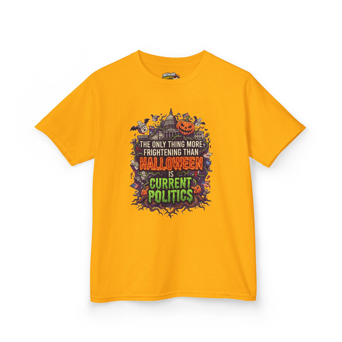 Color: Gold | Current Politics Kids Tee