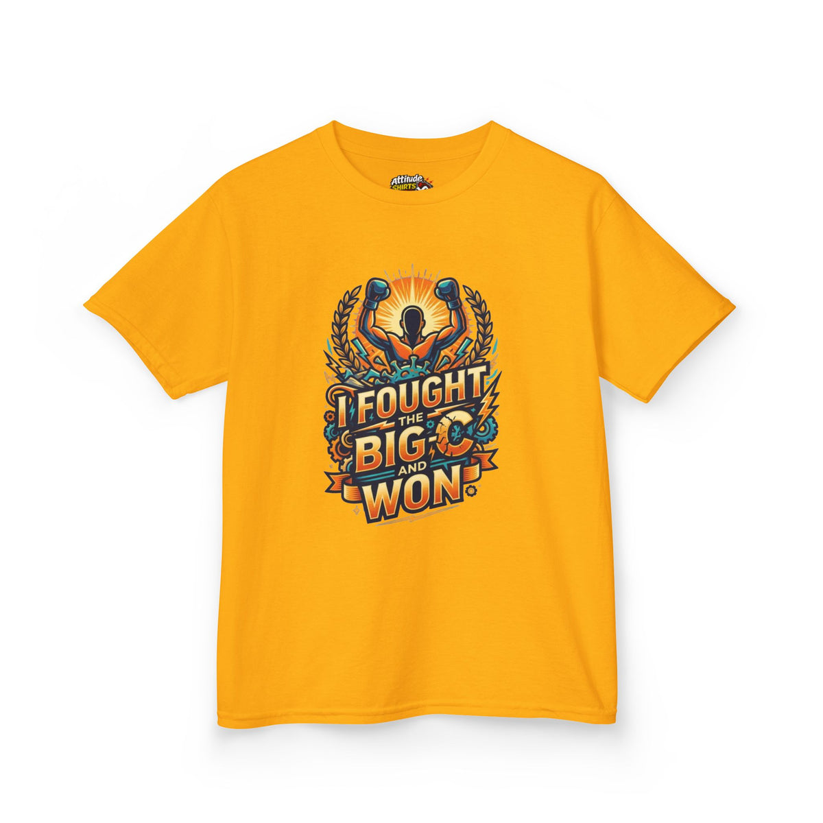 Color: Gold | I Fought The Big C and Won Kids Tee